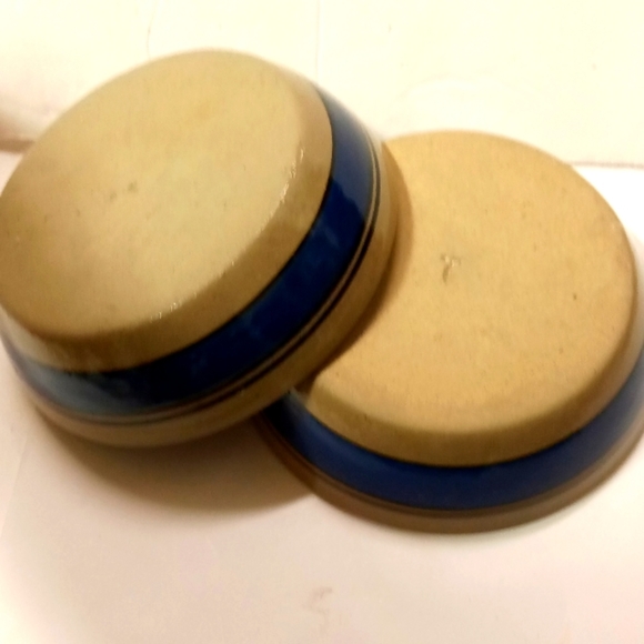 2 Vtge Stoneware Pottery Bowls Cobalts Blue Snack, Cereal - Picture 2 of 5